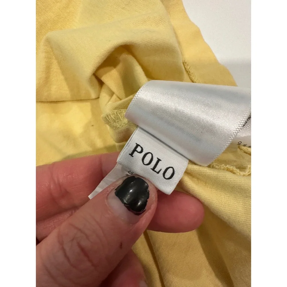 Polo Ralph Lauren Mens XL Custom Slim Fit T-Shirt Yellow Blue Pony Cotton Tee